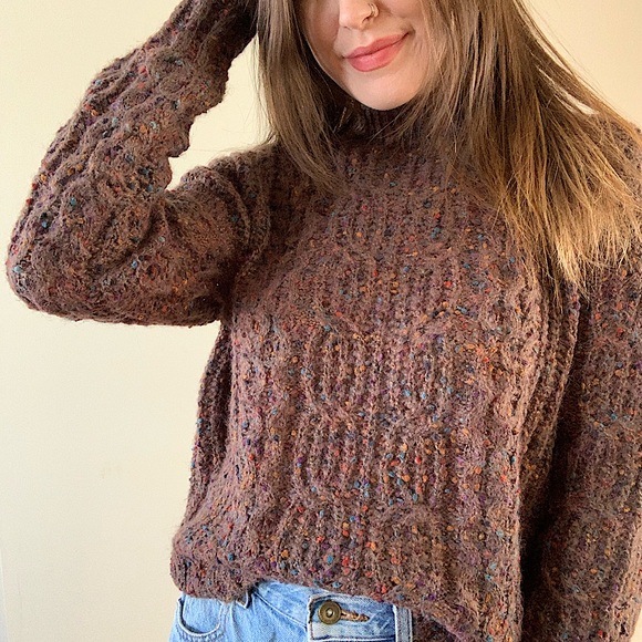 Knox Rose Sweaters - Knox Rose Brown Multicolor Sweater